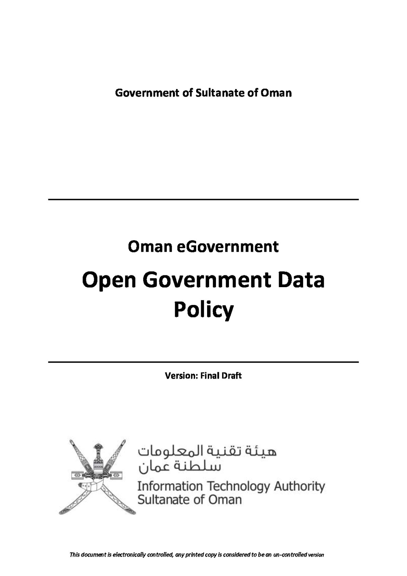 ITA Open Government Data Policy