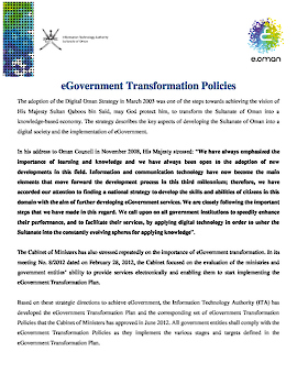 eGovernment Transformation policy