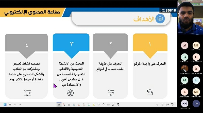 تعليمية ظفار تختتم البرنامج التدريبي صناعة المحتوى لمعلمي منظرة وجوجل كلاس روم 