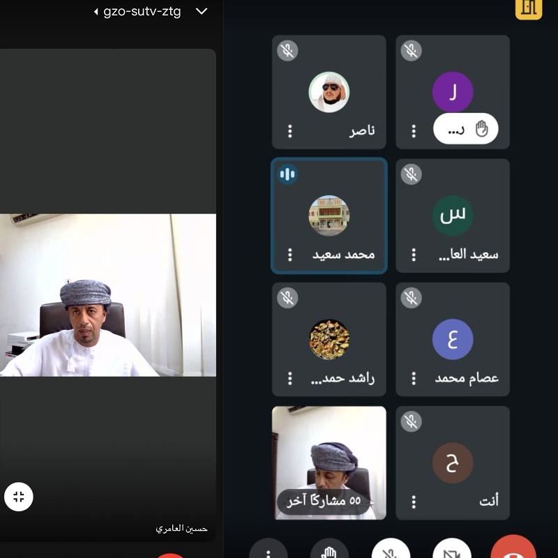 لقاءا افتراضيا على منصة google meet جمع أخصائيو التوجيه المهني بتعليمية جنوب الشرقية